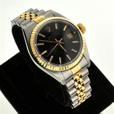 rolex women's watch black face